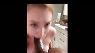 redhead sucking big bbc with passionate in a sloppy masturbation amateur big dick bbw